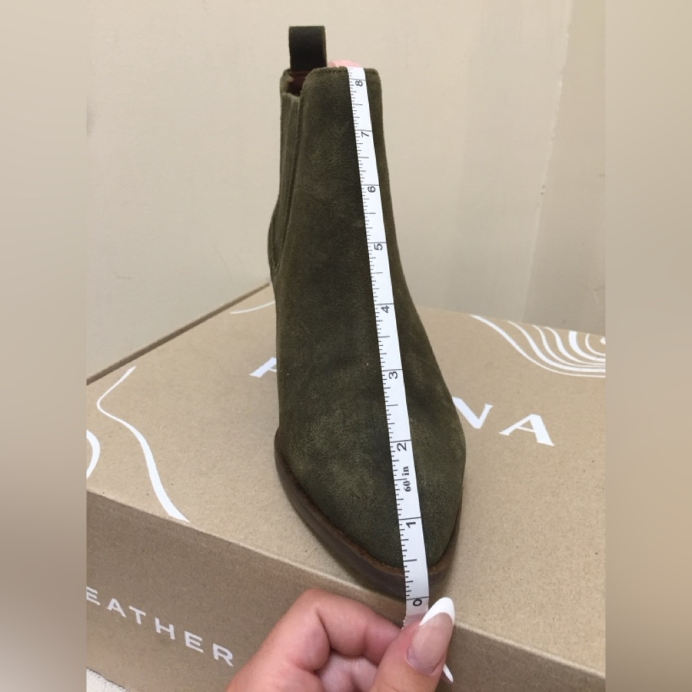 Olive Suede Chelsea Ankle Boots - Women's 7.5 - Picture 14 of 14